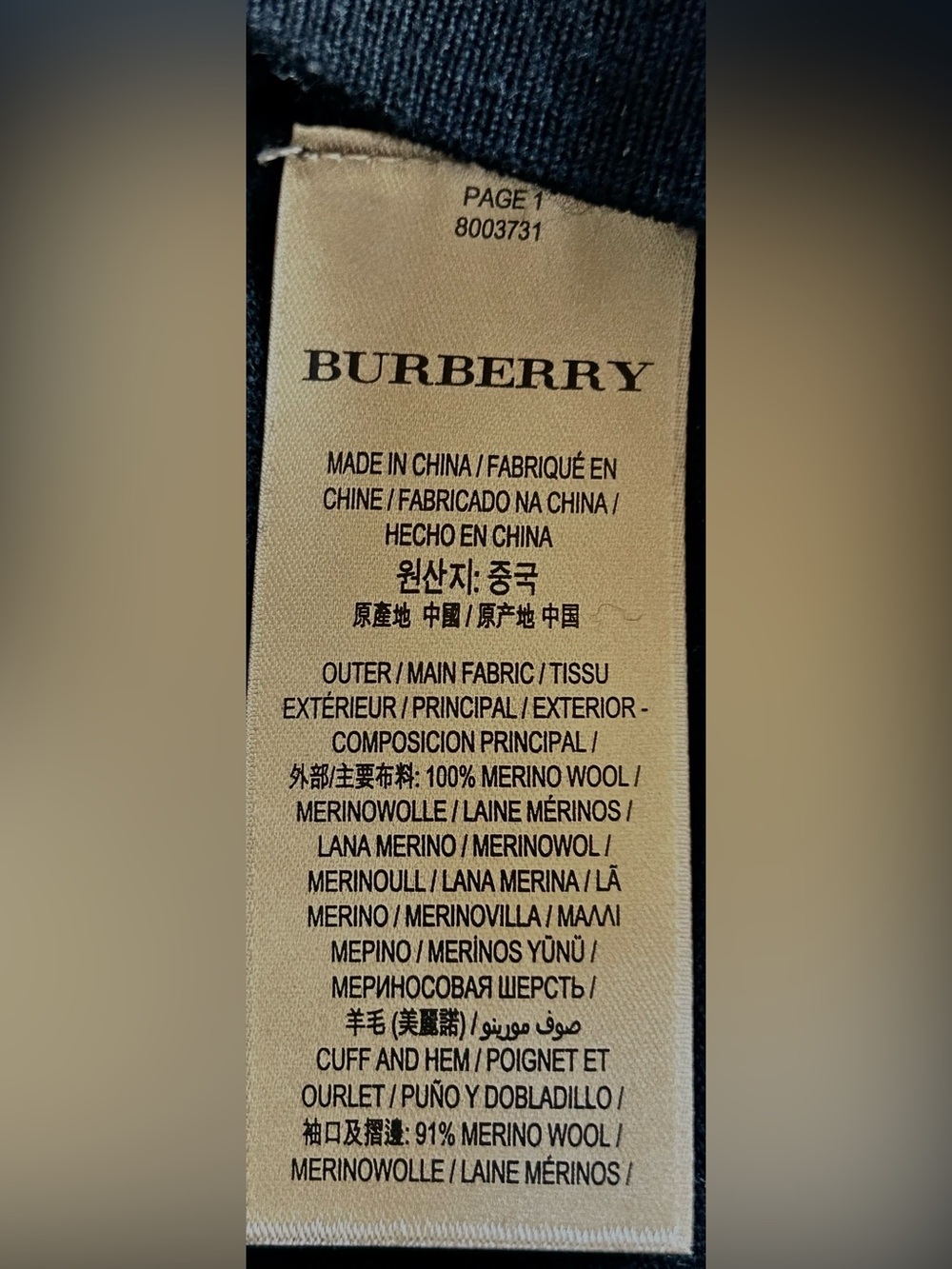 *Like New* Burberry 100% Merino Wool Sweater with Iconic Check Elbow Patches - Picture 5 of 6